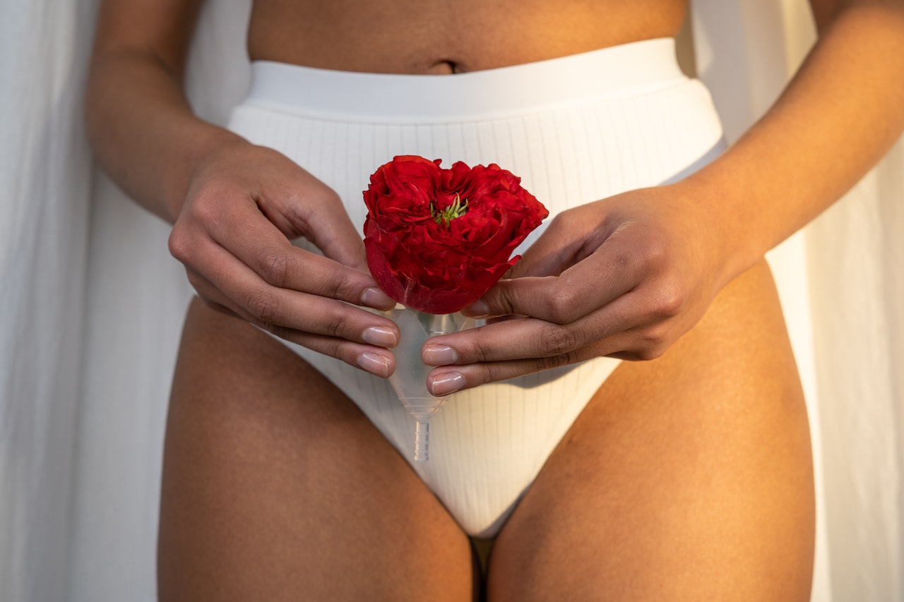 Woman wearing her period underwear